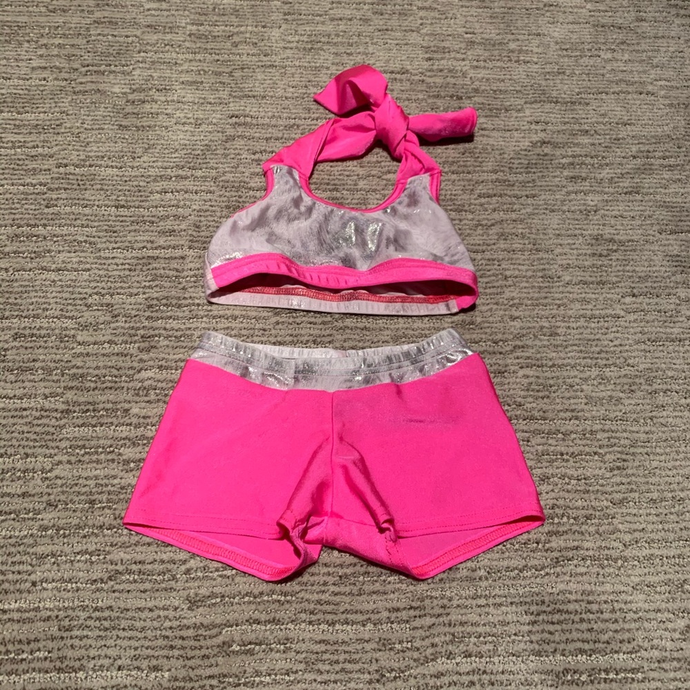 girls dance bra and short set